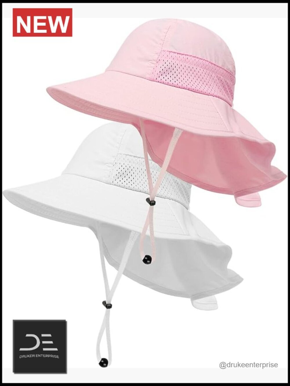 Toddler Sun Hat with Wide Brim & Neck Flap UPF 50+ Adjustable Bucket Hat